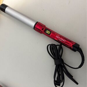 Bed Head  Red Silver Corded Electric Curlipops Clamp Free Curling Wand EUC